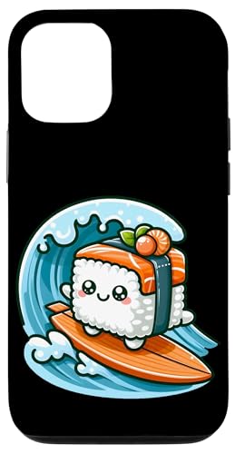 Kawaii Sushi Surfer Riding the Waves Hülle für iPhone 12/12 Pro von Merch Kawaii By LAP
