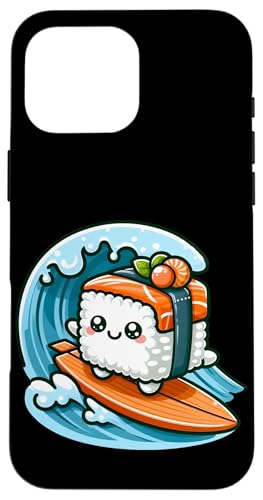 Kawaii Sushi Surfer Riding the Waves Hülle für iPhone 16 Pro Max Kawaii Sushi Surfer Riding the Waves Hülle für iPhone 16 Pro Max von Merch Kawaii By LAP