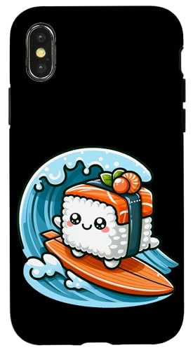 Kawaii Sushi Surfer Riding the Waves Hülle für iPhone X/XS von Merch Kawaii By LAP