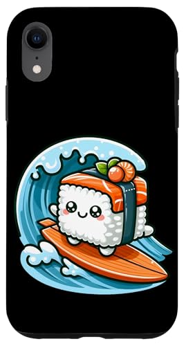 Kawaii Sushi Surfer Riding the Waves Hülle für iPhone XR von Merch Kawaii By LAP