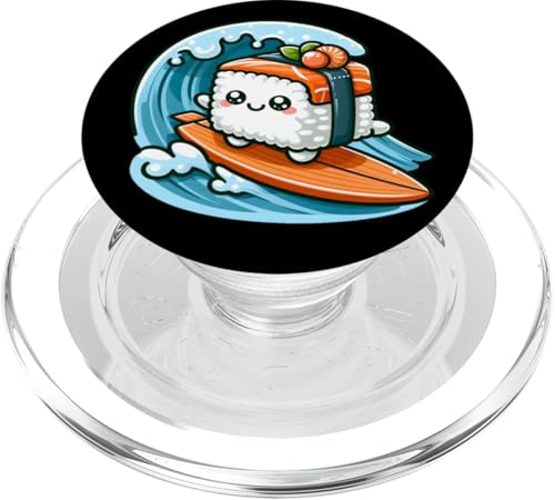 Kawaii Sushi Surfer Riding the Waves PopSockets PopGrip für MagSafe von Merch Kawaii By LAP