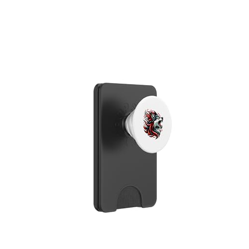 Ein heftiger Wolfskopf Mid-Roar PopSockets PopWallet für MagSafe von MerchByCraig