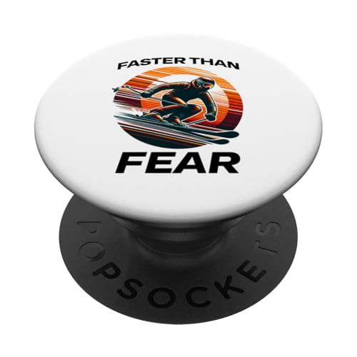 Faster Than Fear Downhill Skifahren PopSockets Klebender PopGrip von MerchByCraig