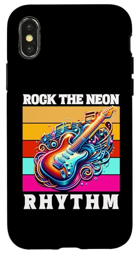 Rock The Neon Rhythm (E-Gitarre) Hülle für iPhone X/XS von MerchByCraig