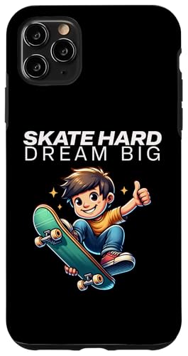 Skate Hard Dream Großer Skateboard-Cartoon-Stil Hülle für iPhone 11 Pro Max von MerchByCraig
