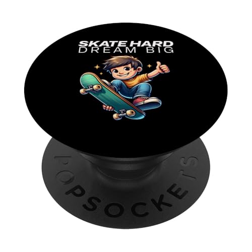 Skate Hard Dream Großer Skateboard-Cartoon-Stil PopSockets Klebender PopGrip Skate Hard Dream Großer Skateboard-Cartoon-Stil PopSockets Klebender PopGrip von MerchByCraig