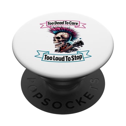 Skelett Punk Rocker (Too Dead To Care) PopSockets Klebender PopGrip von MerchByCraig