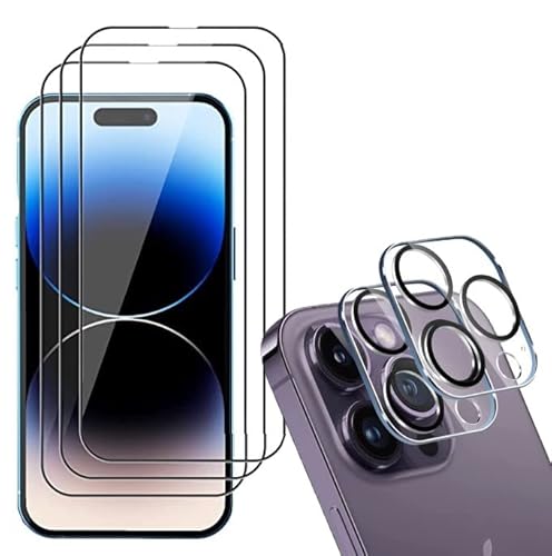 Panzer Schutz Glas für iPhone 14 Pro Max Display und Kamera Fullscreen Schutzfolie Linse Schutzglas Hülle freundlich 6,7 Zoll Camera Glass screen Protector von Merciful