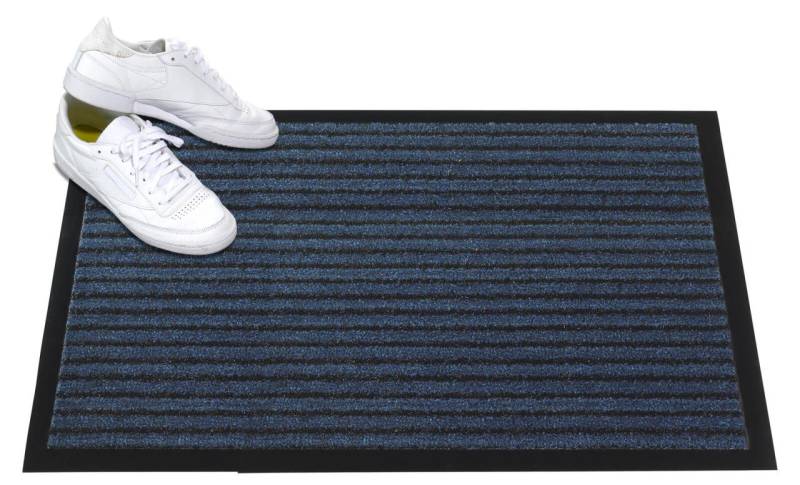 Mercury Fußmatte Grattant 60,0 x 90,0 cm blau gemustert von Mercury
