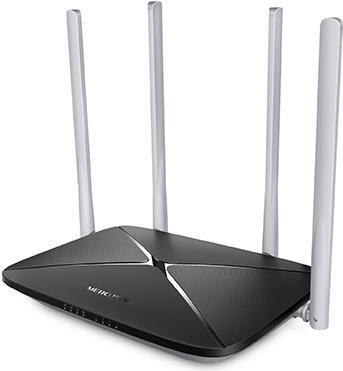 Mercusys AC12 WLAN-Router Dual-Band (2,4 GHz/5 GHz) Schnelles Ethernet Schwarz (AC12) von Mercusys