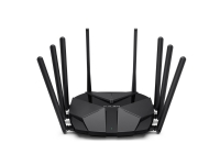 Mercusys MR90X, Wi-Fi 6 (802.11ax), Dual-Band (2,4 GHz/5 GHz), Eingebauter Ethernet-Anschluss, Schwarz, Tabletop-Router von Mercusys