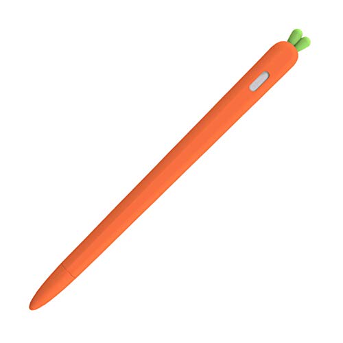 Merkts Karotten-Stylus-Schutzhülle, Silikon, Eingabestift-Halterung, kompatibel mit Apple Pencil der zweiten Generation, Orange von Merkts