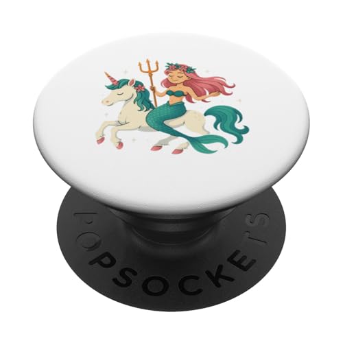 Meerjungfrau Reiten Fürsorge Einhorn Jungen Mädchen Männer Frauen Kind Erwachsene PopSockets Klebender PopGrip von Mermaid Riding A Unicorn Rainbow Shop