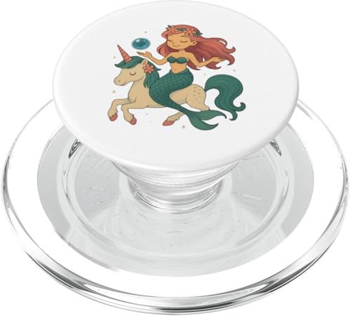 Meerjungfrau Reiten Happy Unicorn Jungen Mädchen Männer Frauen Kinder Erwachsene PopSockets PopGrip für MagSafe von Mermaid Riding A Unicorn Rainbow Shop