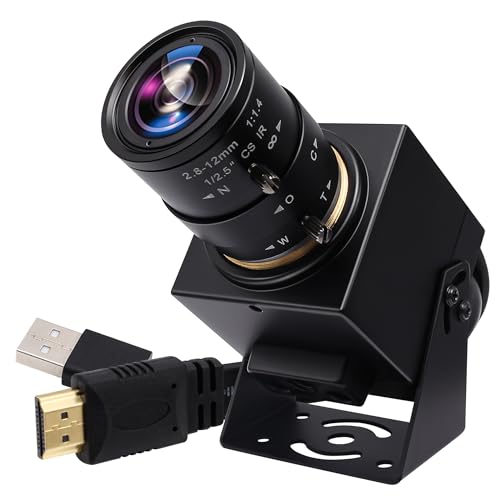 4K 60fps Kamera USB3.0 HDMI Dual Output Videokamera mit Zoom für Computer Laptop TV, Manueller Fokus Streaming Webcam Nahaufnahmekamera mit 2.8-12mm Objektiv, H.264 4K 60fps High Speed PC Kamera von Mermaid