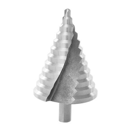 Mermajestic Extreme Impact Stufenbohrer mit 12 LochgrößEn (6-60 Mm), Extrem Robust, Aus Einem StüCk Gefertigt,Spiralklinge und Doppelkerbendesign, für Den Einsatz In Bohrmaschinen (Akku Und Kabel) von Mermajestic