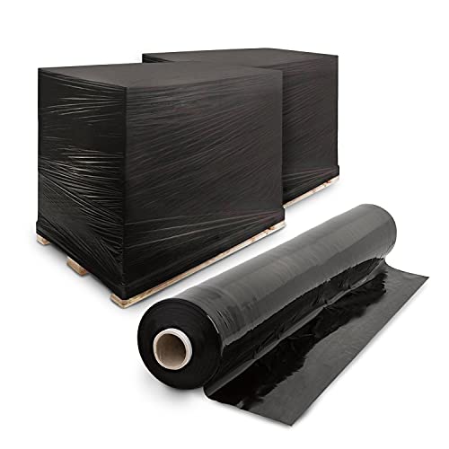 Merrimen Robuste Paletten-Stretch-Schrumpffolie, starke und sichere Verpackung, ideal zum, Bewegen schwerer Gegenstände und zum Verschieben zerbrechlicher Gegenstände, Schwarz – 400 mm x 250m von Merrimen