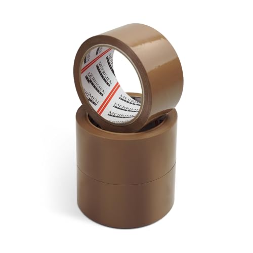 Merrimen Strapazierfähiges Paketklebeband I Sicheres, haftendes & starkes Klebeband für Verpackungskartons, Umzugskartons & große Posttüten zur Langzeitlagerung I 48mm x 66m, 3 Rollen, Braun Merrimen Strapazierfähiges Paketklebeband I Sicheres, haftendes & starkes Klebeband für Verpackungskartons, Umzugskartons & große Posttüten zur Langzeitlagerung I 48mm x 66m, 3 Rollen, Braun von Merrimen