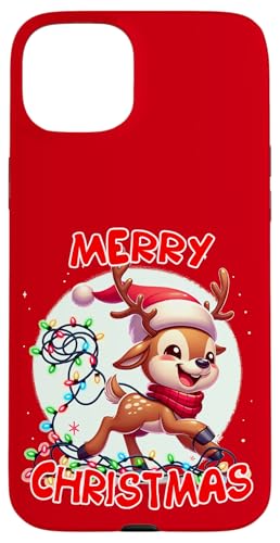 Frohe Weihnachten Weihnachten Rentier Weihnachtsbeleuchtung Tangled Hülle für iPhone 15 Plus Frohe Weihnachten Weihnachten Rentier Weihnachtsbeleuchtung Tangled Hülle für iPhone 15 Plus von Merry Christmas Apparel