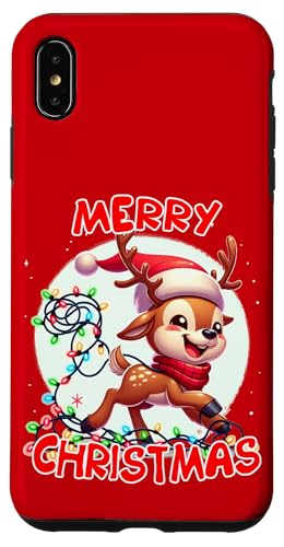 Frohe Weihnachten Weihnachten Rentier Weihnachtsbeleuchtung Tangled Hülle für iPhone XS Max von Merry Christmas Apparel