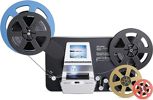Super 8 Film Scanner, Converts Film in Digitales Video(3", 5", 7" und 9" Super 8/8 mm Film Rollen) MovieMaker/Film Digitizer, Super 8 Digitalisieren, mit 32 GB Speicherkarte und 2,4" LCD von Mersoco
