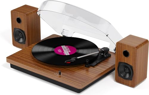 Vinyl platenspeler Bluetooth met stereoluidsprekers en USB, Player-uitgang op RCA, houtkleurige Phono-grammofoon voor Home Entertainment Vinyl platenspeler Bluetooth met stereoluidsprekers en USB, Player-uitgang op RCA, houtkleurige Phono-grammofoon voor Home Entertainment von Mersoco