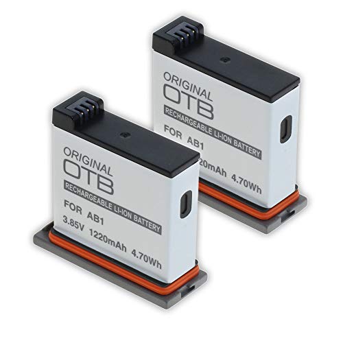 2X Akku für DJI Osmo Action Kamera (CP.OS.00000020.01) Ersatzakku kompatibel mit AB1, P01, PT1 Li-Ion inkl. 2X Schutzbox Aufbewahrungsbox für Akku und MicroSD-Karte von OTB Powered by Mertrado von Mertrado