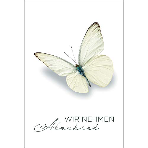 20 Stück Exclusive Premium-Trauerkarten mit 20 Umschlägen im Set - Trauer Karte (wir nehmen Abschied) Danke - Dankekarten (12x18cm) mit Text - Beerdigung, Sterbefall, Begräbnis Danke Danksagung von Merz Designkarten