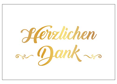 4 Stück Premium Dankeskarten (Klappkarten) mit 4 Umschlägen, Danke, Dankeschön, Karten, Dankekarten, Hochzeit, Geburt, Baby, Taufe, Abschied, Geburtstag, Jubiläum von Merz Designkarten