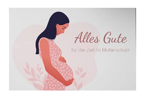 Merz Designkarten 1 hochwertige Abschiedskarte zum Mutterschutz - 12x18cm - Glückwunsch zum Baby - Karte zum Abschied der Kollegin in die Babypause - Abschiedsgeschenk inkl. weißem Umschlag von Merz Designkarten