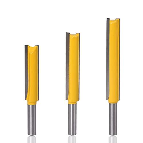 Mesee 3 Stück 8 mm Schaft Gerade Router Bits, Nutfräser Holzfräser, Fräser Schneidmesser, Oberfräsen-Bits Set Extra Lange Fräser Holzbearbeitung Cutter Set Langes Messer Mesee 3 Stück 8 mm Schaft Gerade Router Bits, Nutfräser Holzfräser, Fräser Schneidmesser, Oberfräsen-Bits Set Extra Lange Fräser Holzbearbeitung Cutter Set Langes Messer von Mesee