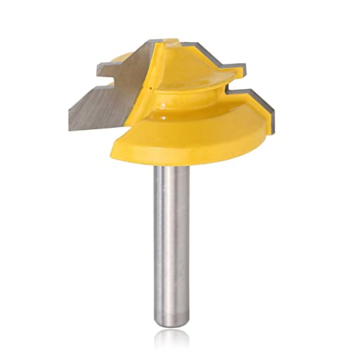 Mesee 45 Grad Verleimfräser Gehrung Fräse Set, 8mm Schaft Oberfräser Router Bit, Gehrungsfräser Holzfräser, Holzbearbeitung Fräser Schneidwerkzeug für Holzbearbeitung Bohren Elektrowerkzeuge von Mesee