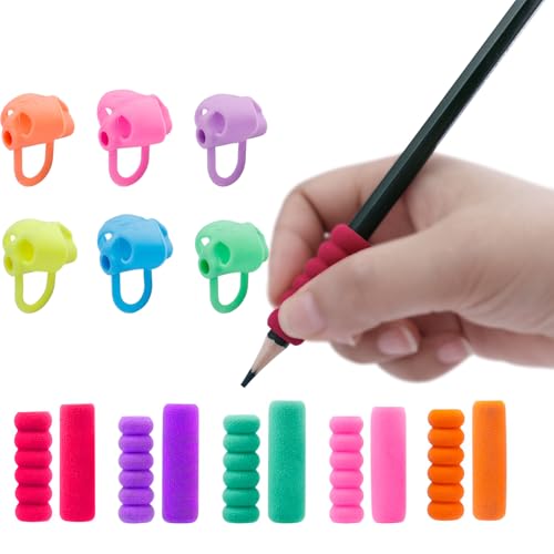 Mesee 60 Stück Silikon Stift Griffe, Bleistift Griffe, Stiftgriffe Schaumstoff, Bleistift Griffe Ergonomische Stifthalter, Schreibhilfe für Stift Kinder, Bleistift Griffe für Kinder Handschrift von Mesee
