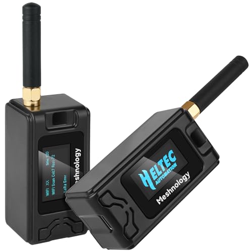 2 Pack ESP32 LoRa V3 Entwicklungsplatine + 1100 mAh Akku + Schutzhülle Set – mit 915 MHz Antenne und SX1262 LoRa V3 Geräten für Meshtastic Arduino LoRawan IOT (N30 Version, Schwarz) von Meshnology