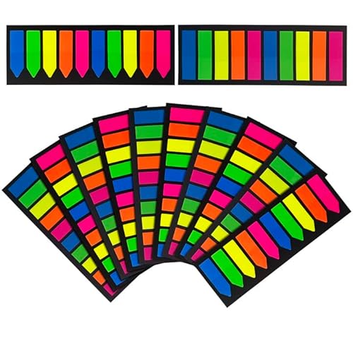 Mesybveo Haftnotizen Tabs, Multicolor Haftstreifen Klebezettel (2400) von Mesybveo