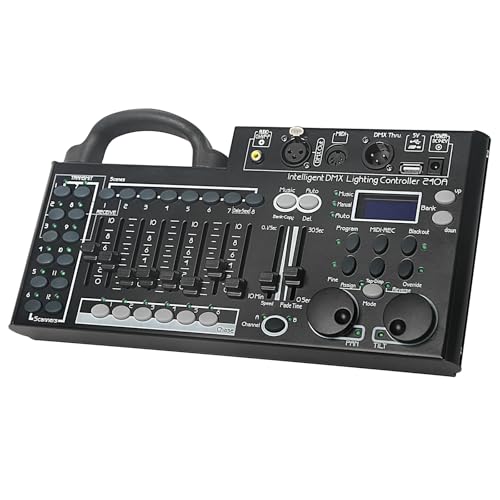 DMX-Lichtkonsole, 240-Kanal-DMX-512-Controller für DJ-Lichter, ausgestattet mit USB-Datensicherungsfunktion, schwarz von MetYonLaser