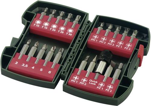 Metabo 630454000 Bit-Set 20teilig Schlitz, Kreuzschlitz Phillips, Kreuzschlitz Pozidriv, Innen-Sechs von Metabo