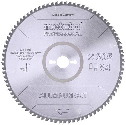 Metabo ALUMINIUM CUT PROFESSIONAL 628448000 Kreissägeblatt 305 x 30 x 2.2mm Zähneanzahl: 84 1St. Metabo ALUMINIUM CUT PROFESSIONAL 628448000 Kreissägeblatt 305 x 30 x 2.2mm Zähneanzahl: 84 1St. von Metabo