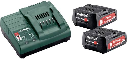 Metabo Basic-Set 12V 2 x 2.0Ah 685300000 Werkzeug-Akku und Ladegerät 12V 2Ah Li-Ion von Metabo
