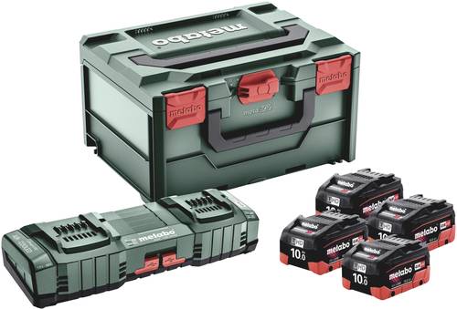 Metabo Basic-Set 4x LiHD 10Ah + ASC 145 DUO 685143000 Werkzeug-Akku und Ladegerät 18V 10Ah LiHD von Metabo