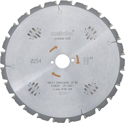 Metabo HW/CT 216X30 48 WZ 628041000 Hartmetall Kreissägeblatt 216 x 30 x 1.8mm Zähneanzahl: 48 1St. von Metabo