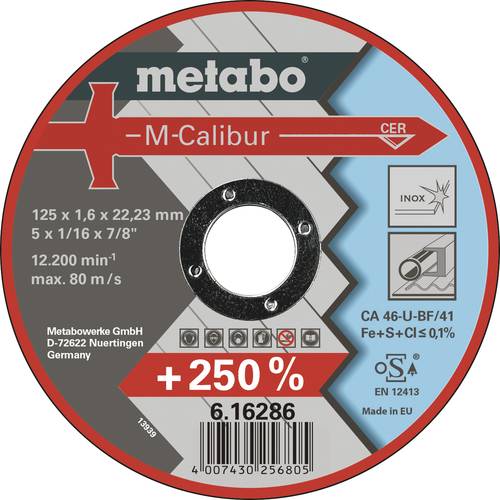 Metabo M-Calibur 616286000 Trennscheibe gerade 125mm 25 St. Edelstahl von Metabo