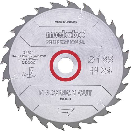 Metabo PRECISION CUT WOOD 628291000 Kreissägeblatt 165 x 20 x 1.4mm Zähneanzahl: 42 1St. von Metabo