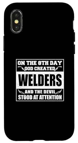 Schweisser God created Welders schweissen Schweißgerät Hülle für iPhone X/XS Schweisser God created Welders schweissen Schweißgerät Hülle für iPhone X/XS von Metallbauer Schweisser Zubehör Geschenke Shirt