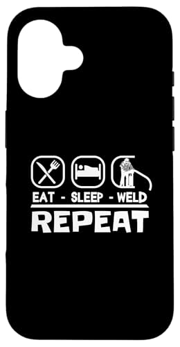 Schweisser SLEEP WELD Mechaniker schweissen Schweißgerät Hülle für iPhone 16 von Metallbauer Schweisser Zubehör Geschenke Shirt