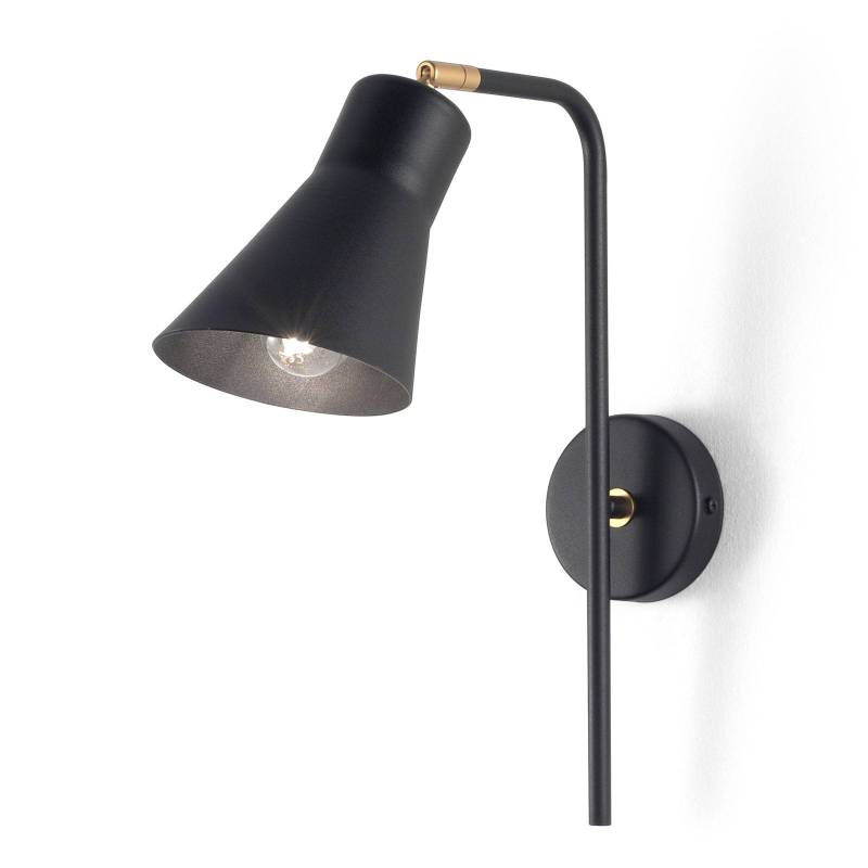 Wandleuchte Conico, schwarz/gold von Metallux