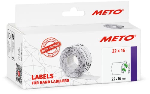 Meto Handauszeichner Etiketten (22x16 mm, 1-zeilig, 6.000 Stück, weiß, wiederablösbar, für Meto, Contact, Sato, Avery, etc.) von Meto