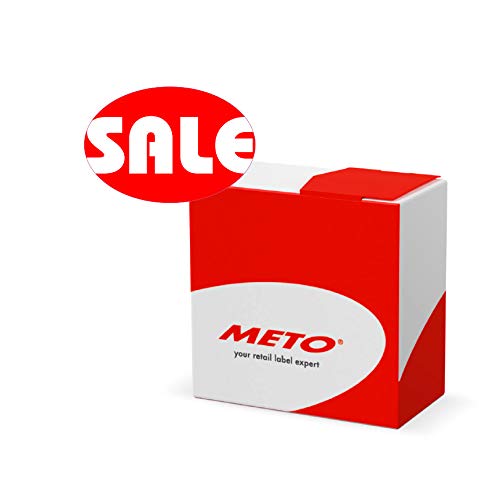 Meto Original Aktionsetiketten - Sale - in praktischer Spenderbox (50 x 34 mm, oval, rot/weß, permanent, 750 Etiketten auf Rolle, Haftetiketten ) von Meto