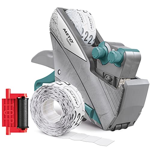 Original Meto Classic XL Giant Preisauszeichner Set – Preis, Großdruck (1-zeilig, 7-stellig für 29 x 28 mm Etiketten, sofort einsatzbereit), 1x Handauszeichner von Meto