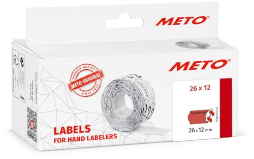 Original Meto Preisauszeichner Etiketten Vordruck « Sonderpreis » (26x12 mm, 1-zeilig, 6.000 Stück, fluor rot, permanent haftend) von Meto